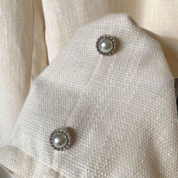 SHEIN Curve Cream Wide Leg Crop Linen Texture Pants 1XL - Picture 5 of 8